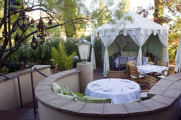 An outside dining area at the Vintner Grill, 10100 W. Charleston Blvd., in Summerlin Sunday, Oct. 21, 2012.