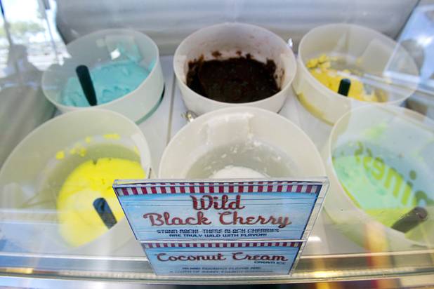 Italian ice flavors are displayed at Rita's Green Valley, a custard and Italian ice shop in Henderson, Sunday, Oct. 21, 2012. Rita's, on Stephanie Street just north of Sunset Road, is the first Nevada franchise of a popular East Coast chain that originated in Bensalem Township, Penn.