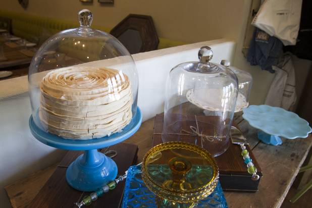 An area for cakes and pies is shown at Honey Salt, a new restaurant at 1031 S Rampart Blvd, Monday, Oct. 22, 2012.