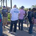 Supporters Line Up For Romney