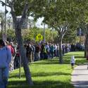 Supporters Line Up For Romney
