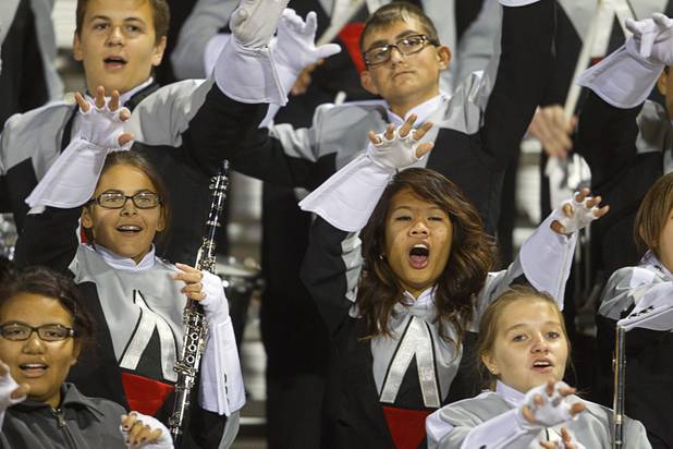 Members of the Arbor View High School band appear to put a hex on Palo Verde during Arbor View's game against Palo Verde Thursday, Oct. 25, 2012. Arbor View beat Palo Verde 35-29.