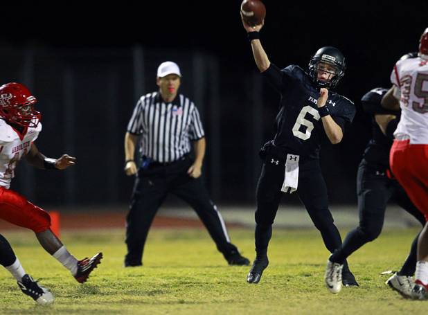Palo Verde quarterback Parker Rost passes against Arbor View Thursday, Oct. 25, 2012. Arbor View beat Palo Verde 35-29.