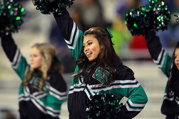 Cheerleaders support Palo Verde during a game against Arbor View Thursday, Oct. 25, 2012. Arbor View beat Palo Verde 35-29.