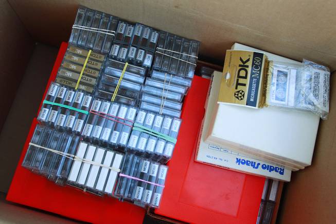 These are some of singer Randy Williams tapes that he recovered from a storage unit purchased by Ken Barry Thursday, Oct. 25, 2012.
