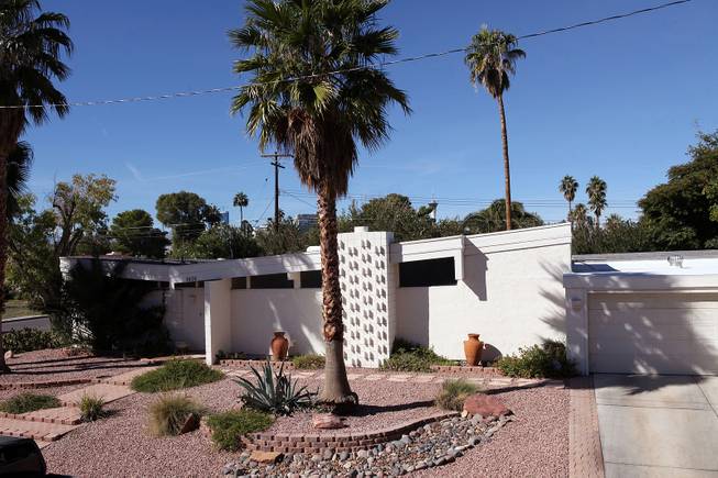 A home is seen in the Paradise Palms neighborhood during a midcentury modern bus tour of homes in Las Vegas on Sunday, October 28, 2012.