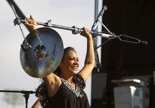 Entertainer Sheila E. performs during President Barack Obama's campaign rally at the Cheyenne Sports Complex near the College of Southern Nevada in North Las Vegas Thursday, Nov. 1, 2012.