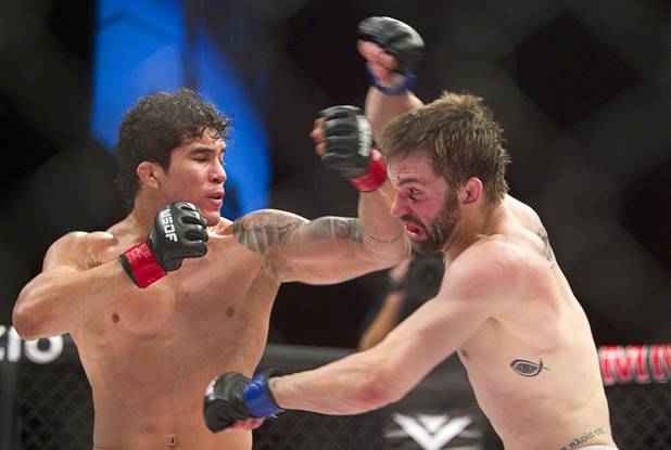 Rony Torres, left, of Brazil and Brian Cobb of Honolulu battle during the World Series of Fighting debut in the PH Live theater at Planet Hollywood Saturday, Nov. 3, 2012. The event was broadcast live on the NBC Sports Network.