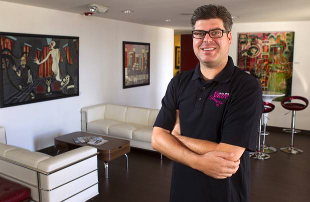 Tommy Bell, founder of SalonShare.com, poses in the lobby at his office Monday, Nov. 5, 2012. Bell says says it can be quite hard for companies to get startup financing, largely because there is a small number of local tech investors.