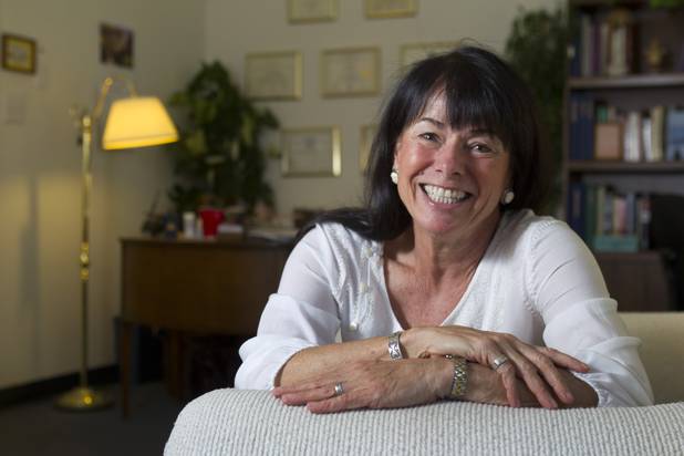 Therapist Terri Merz poses in her office Monday, Nov. 5, 2012.  