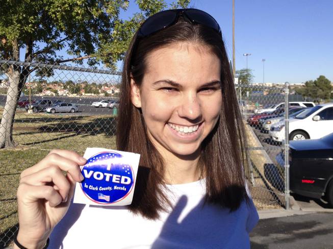 Laura Gould at the polls on election day in Henderson, NV, Tuesday, Nov. 6, 2012.