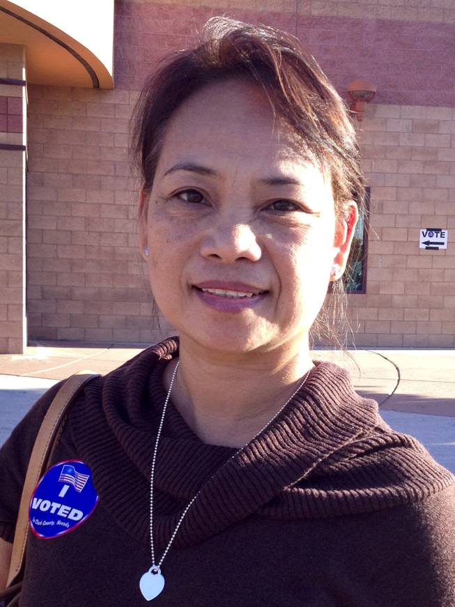 Doris Nay at the polls on election day in Las Vegas, NV, Tuesday, Nov. 6, 2012.