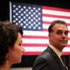 Danny Tarkanian and his wife, Amy, make an appearance during a GOP election-night watch party Tuesday, Nov. 6, 2012, at the Venetian.