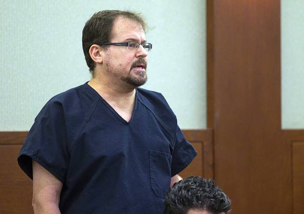 David Schubert, the former Clark County prosecutor who was arrested for buying cocaine and then fled to Mexico, responds to a question from Judge Carolyn Ellsworth at the Regional Justice Center Wednesday, November 7, 2012.