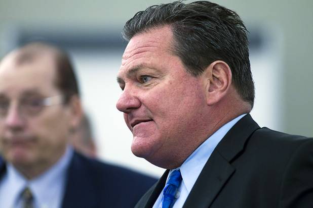 Louis Schneider, right, attorney for David Shubert, is shown in court at the Regional Justice Center Wednesday, November 7, 2012. Schubert is the former Clark County prosecutor who was arrested for buying cocaine and then fled to Mexico.