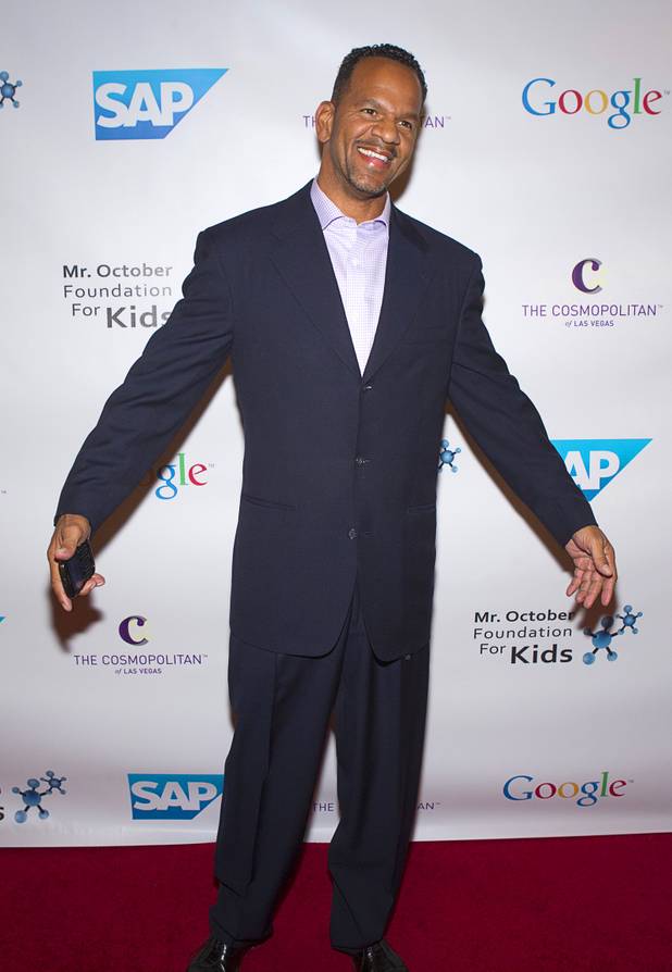 Former NFL wide receiver Andre Reed arrives for Reggie Jackson's 8th All-Star Celebrity Classic at the Cosmopolitan Sunday, Nov. 11, 2012. The event raised funds for the Mr. October Foundation for Kids, a charity that supports minority students pursuing education in science and technology.