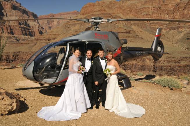 Maverick Grand Canyon helicopters double wedding at Grand Canyon.
