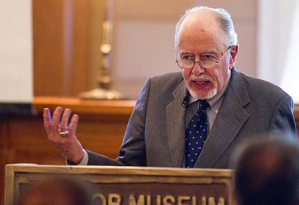 G. Robert Blakey speaks in the courtroom at the Mob Museum in downtown Las Vegas Tuesday, Nov. 13, 2012.
