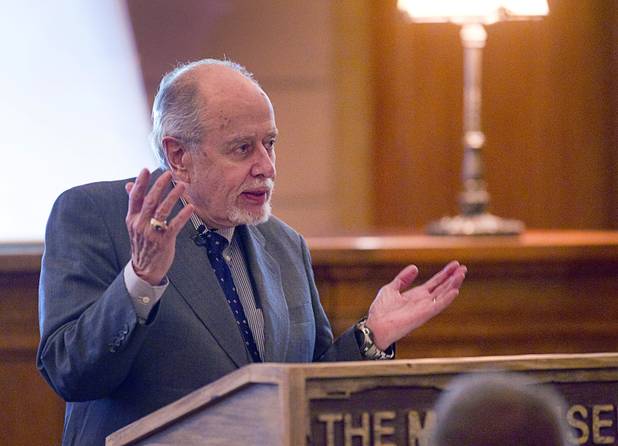 G. Robert Blakey speaks in the courtroom at the Mob Museum in downtown Las Vegas Tuesday, Nov. 13, 2012.