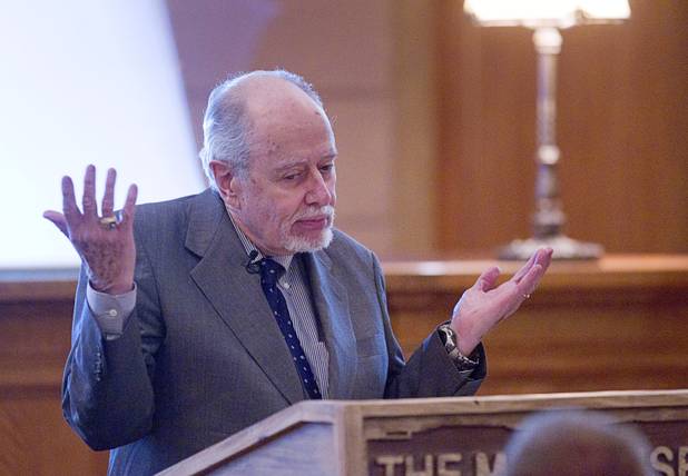 G. Robert Blakey speaks in the courtroom at the Mob Museum in downtown Las Vegas Tuesday, Nov. 13, 2012.