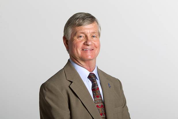 Larry Charlton, Nevada regional executive for City National Bank, poses before an economic roundtable discussion at the Las Vegas Sun Wednesday, November 14, 2012.