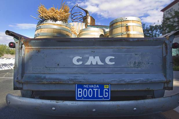 A 1949 GMC pickup is displayed during the Historic First Edition Day at the Las Vegas Distillery in Henderson Saturday, November 17, 2012. The event marks the first bottling of several new spirits and the grand opening of the Booze Brothers Beverage distribution company and the Half Full Artisan Shop at the Distillery, a retail store. The spirits include Nevada vodka, whiskey, gin, rum and moonshine.