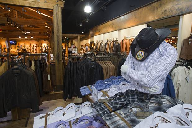 Menswear is displayed at the Pinto Ranch western wear store in the Fashion Show Mall Monday, November 19, 2012.