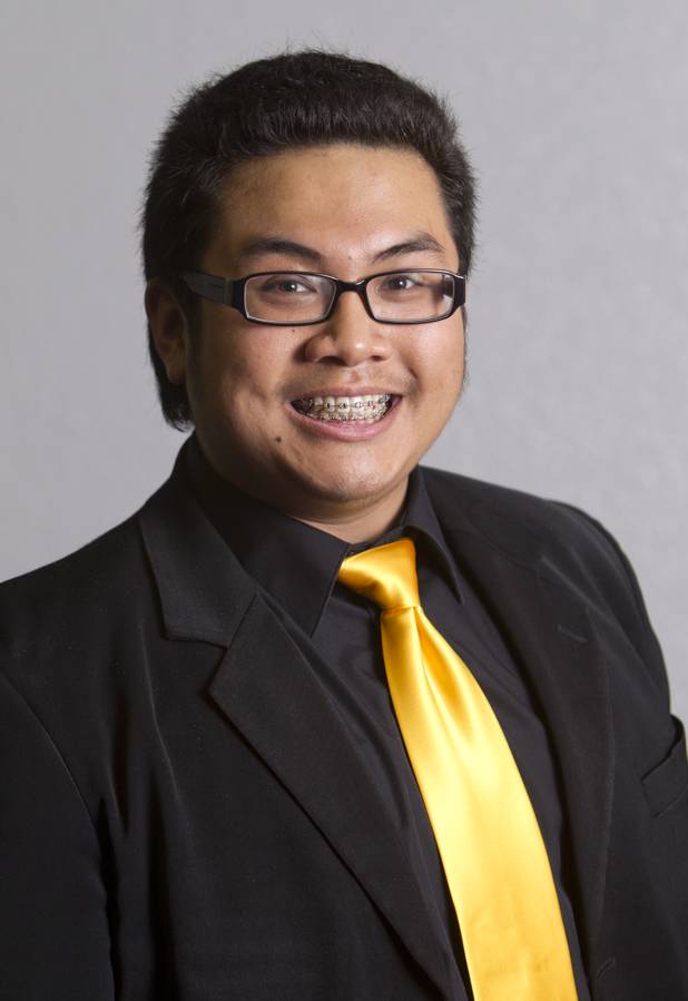 Jarren Santos of Advanced Technologies Academy (A-Tech), a 2012 Las Vegas Sun Youth Forum representative, poses during the annual Sun Youth Forum at the Las Vegas Convention Center Tuesday, November 20, 2012.