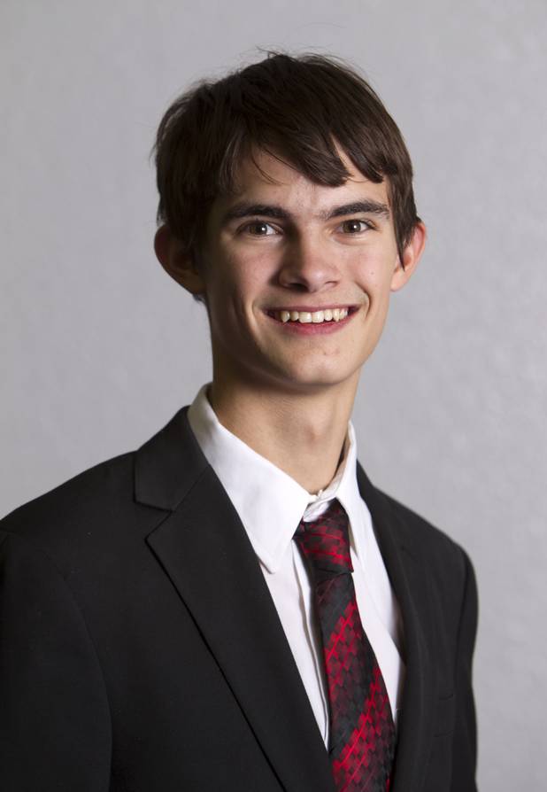 Jarrett Greig of Riley Johnson, a 2012 Las Vegas Sun Youth Forum representative, poses during the annual Sun Youth Forum at the Las Vegas Convention Center Tuesday, November 20, 2012.