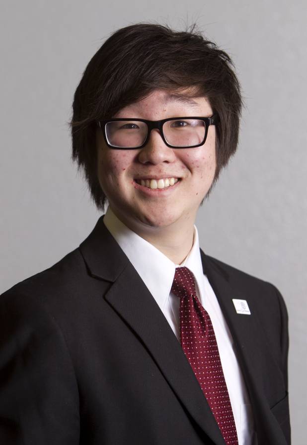 Samuel Yoon of Advanced Technologies Academy (A-Tech), a 2012 Las Vegas Sun Youth Forum representative, poses during the annual Sun Youth Forum at the Las Vegas Convention Center Tuesday, November 20, 2012.