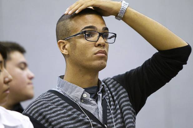 Brian Parker of Cheyenne High School participates in the annual Las Vegas Sun Youth Forum at the Las Vegas Convention Center Tuesday, November 20, 2012.