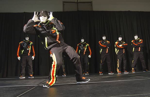 Jabbawockeez perform for students at lunch during the annual Las Vegas Sun Youth Forum at the Las Vegas Convention Center Tuesday, November 20, 2012.