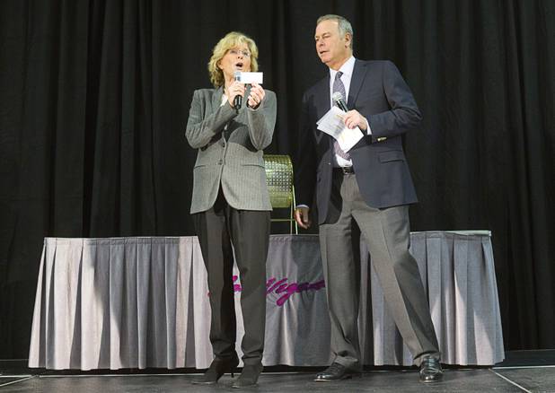 Janie Greenspun-Gale and Brian Greenspun select scholarship winners during the annual Las Vegas Sun Youth Forum at the Las Vegas Convention Center Tuesday, November 20, 2012.