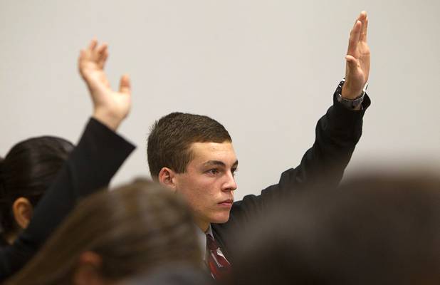 Colin Janison of Palo Verde High School waits to join a discussion during the annual Las Vegas Sun Youth Forum at the Las Vegas Convention Center Tuesday, November 20, 2012.