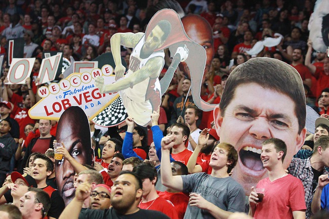 The UNLV student section cheers during their game against Oregon Friday, Nov. 23, 2012 in the Global Sports Classic. Oregon upset the 18th-ranked Rebels 83-79.