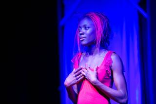 Wassa Coulibaly performs at Baobab Stage during dress rehearsals for her original work 