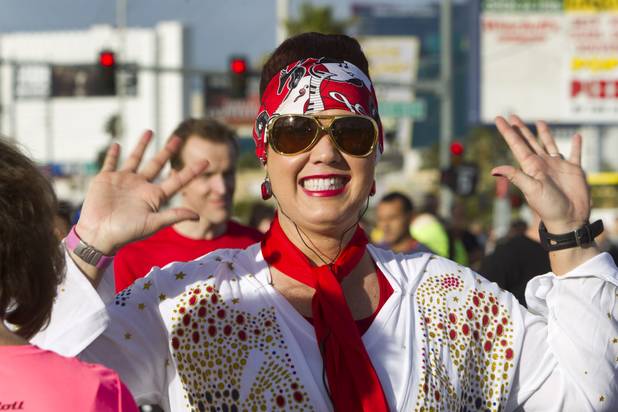 Jerri Lynn Coody of Macon Georgia poses before the Zappos.com Rock 'n' Roll Las Vegas Marathon Sunday, Dec. 2, 2012.