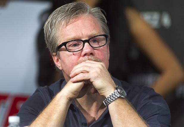 Freddie Roach, trainer for Filipino boxer Manny Pacquiao, attends a news conference at the MGM Grand Wednesday, Dec. 5, 2012. Pacquiao and Juan Manuel Marquez of Mexico will fight for a fourth time in a welterweight bout at the MGM Grand Garden Arena Saturday.