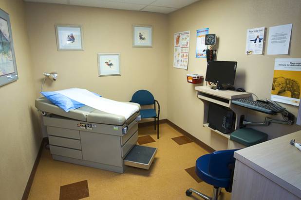 An exam room is shown at the Volunteers in Medicine of Southern Nevada clinic near Tropicana Avenue and McLeod Drive Wednesday, December 5, 2012. The group is raising funds to build a new clinic in downtown Las Vegas.