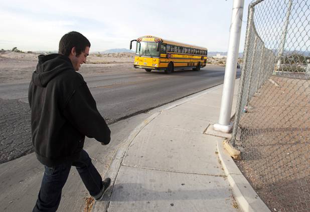 Aarik Poeling walks to his English class at Desert Rose Adult High School in North Las Vegas on Monday, Dec. 11, 2012. Aarik was kicked out of four CCSD schools for fighting, while his brother Aalik dropped out his freshman year and began selling drugs. The brothers, now 18 years old, are trying to get their lives in order and graduate high school.