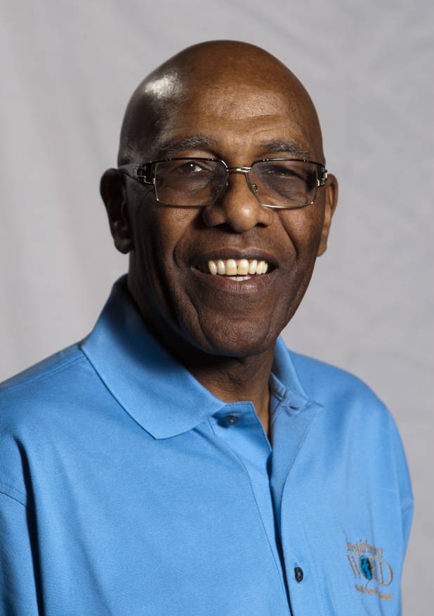 Sherman James, a concierge at the Skylofts at MGM, poses backstage after a dress rehearsal for MGMs Inspiring Our World show, an event featuring MGM employees, at the Mandalay Bay Events Center Saturday, Dec. 15, 2012.