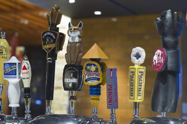A view of tap handles at the Gordon Ramsay Pub & Grill in Caesars Palace Monday, Dec. 17, 2012.