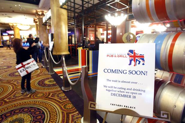 A view of the Gordon Ramsay Pub & Grill in Caesars Palace Monday, Dec. 17, 2012.
