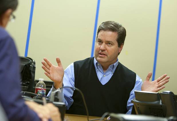 Mark James, president/CEO of Frias Transportation Infrastructure (FTi), describes FTi software Tuesday, Dec. 18, 2012. The GPS-based system would provide useful real-time information to both regulators and consumers.