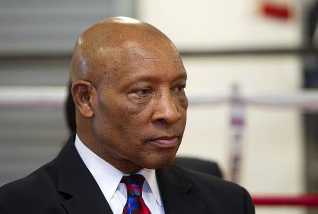 Former boxing referee Richard Steele is shown during a Nevada Boxing Hall of Fame (NVBHOF) news conference at the Richard Steele Boxing Club in North Las Vegas Wednesday, Dec. 19, 2012.  Induction will take place in 2013.