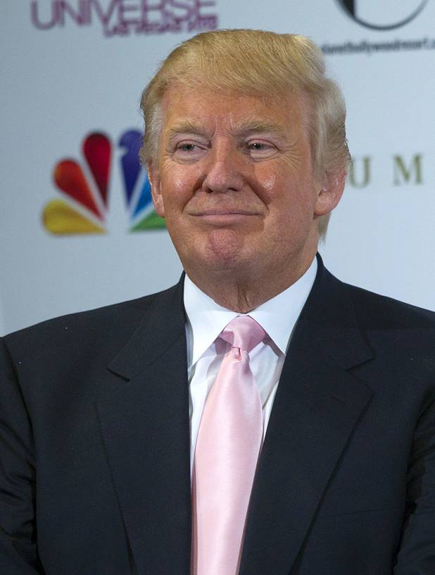 Donald Trump attends a news conference after the 2012 Miss Universe Pageant at Planet Hollywood on Wednesday, Dec. 19, 2012.