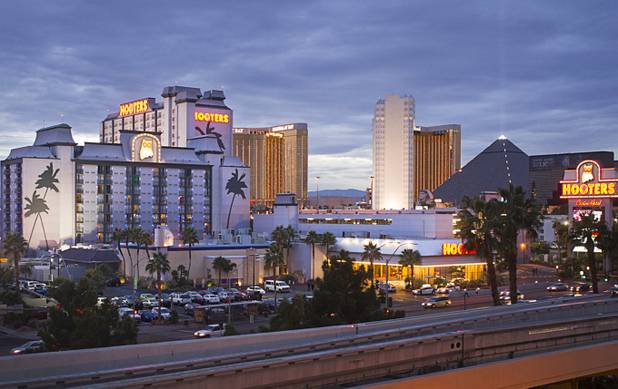 An exterior view of the Hooters hotel-casino on Tropicana Avenue, east of Las Vegas Boulevard South Saturday, Dec. 29, 2012. 
