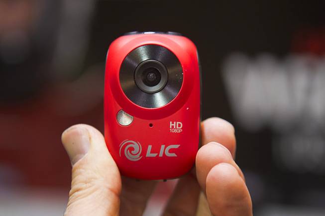 An EGO video camera is displayed at the opening press event of the 2013 International CES at the Mandalay Bay Convention Center Sunday, January 6, 2013. The Wi-Fi enabled camera mountable Full HD camera has live view features through a smart device. The camera retails for $179.00.