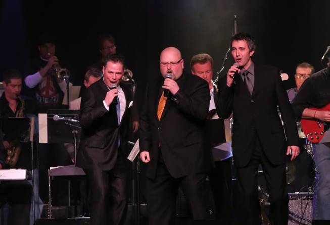 The Las Vegas Tenors perform during the "Our Town for Newtown" benefit Sunday, Jan. 6, 2013, at Railhead at Boulder Station.