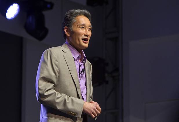 Kazuo Hirai, president and CEO of Sony Corporation, speaks during a Sony news conference at the 2013 International CES in the Las Vegas Convention Center Monday, January 7, 2013.